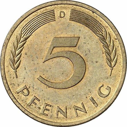 Obverse 5 Pfennig 1991 D - Coin Value - Germany, FRG