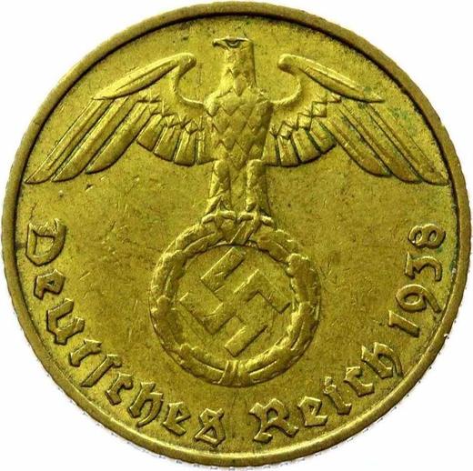 Reverse 5 Reichspfennig 1938 J "Type 1936-1939" -  Coin Value - Germany, Third Reich