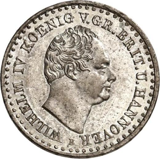 Obverse 1/12 Thaler 1834 B - Silver Coin Value - Hanover, William IV