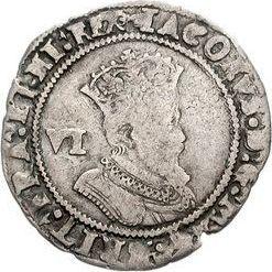 Obverse Sixpence 1609 "Fourth bust" - Silver Coin Value - United Kingdom, James I