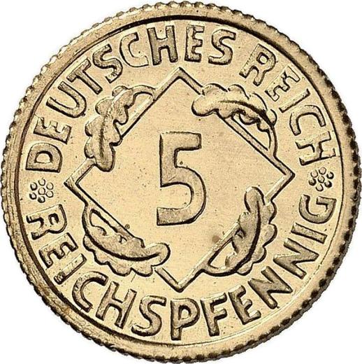 Obverse 5 Reichspfennig 1925 F -  Coin Value - Germany, Weimar Republic