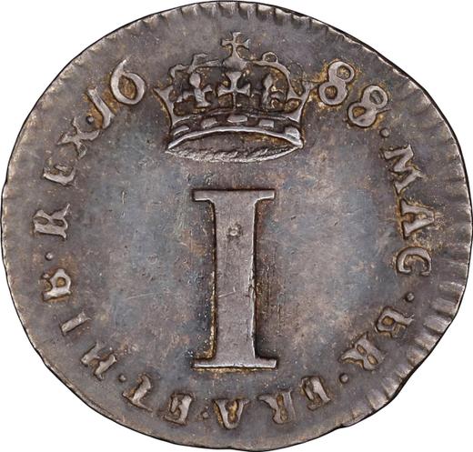 Реверс монеты - Пенни 1688 года - цена серебряной монеты - Великобритания, Яков II