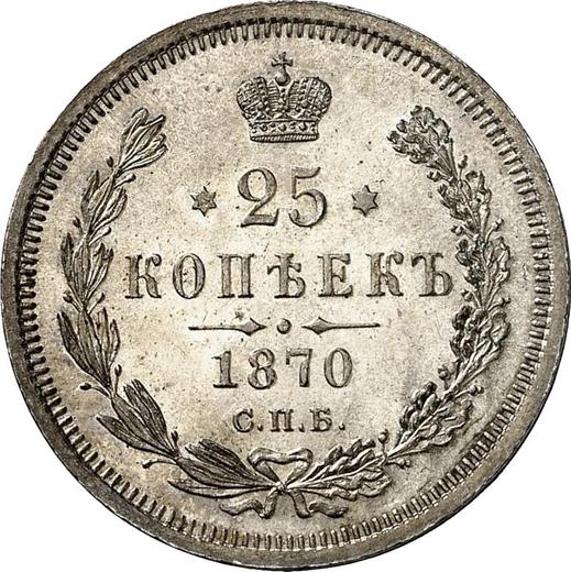 Reverse 25 Kopeks 1870 СПБ НІ - Silver Coin Value - Russia, Alexander II