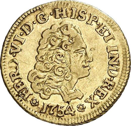 Obverse 1 Escudo 1754 So J - Gold Coin Value - Chile, Ferdinand VI