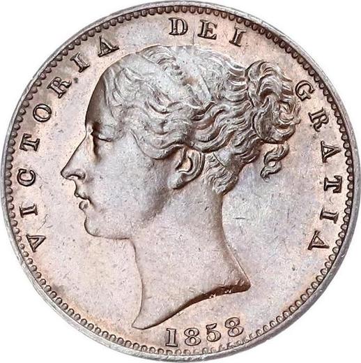 Obverse Farthing 1858 WW - Coin Value - United Kingdom, Victoria