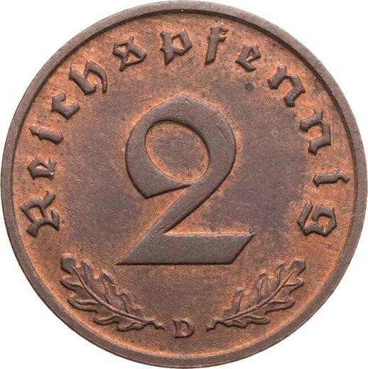 Obverse 2 Reichspfennig 1936 D "Type 1936-1940" -  Coin Value - Germany, Third Reich