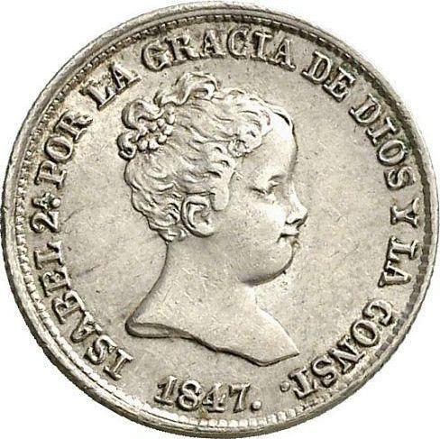 Obverse 1 Real 1847 M CL - Silver Coin Value - Spain, Isabella II