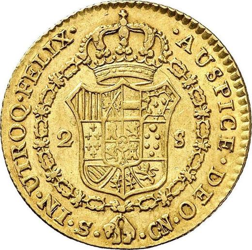 Reverso 2 escudos 1796 S CN - valor de la moneda de oro - España, Carlos IV