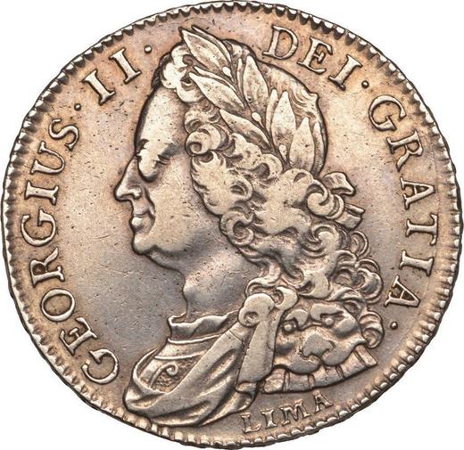 Obverse Halfcrown 1745 LIMA "Old Head" - Silver Coin Value - United Kingdom, George II