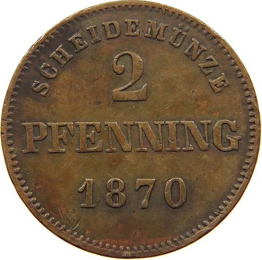 Reverse 2 Pfennig 1870 -  Coin Value - Bavaria, Ludwig II