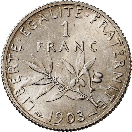 Revers 1 Franken 1903 "Sämann" - Silbermünze Wert - Frankreich, Dritte Republik