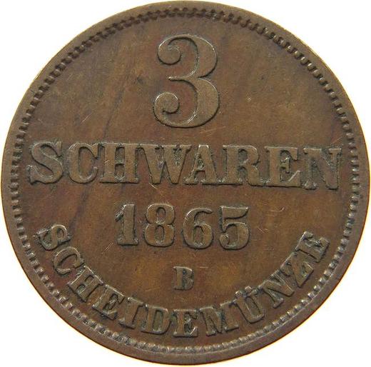 Reverse 3 Schwaren 1865 B -  Coin Value - Oldenburg, Nikolaus Frederick Peter