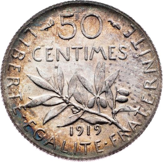 Reverse 50 Centimes 1919 "Sower" - Silver Coin Value - France, Third Republic