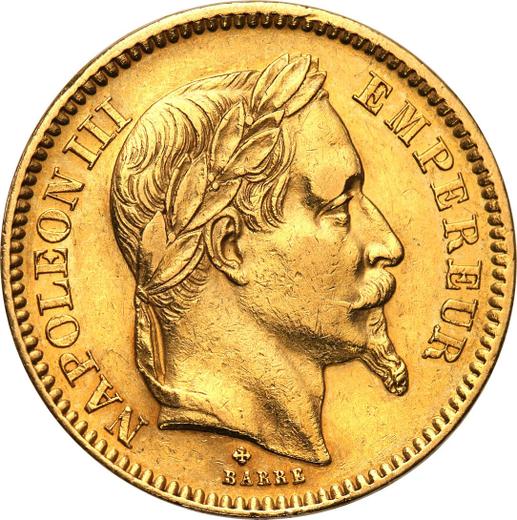 Anverso 20 francos 1862 BB "Tipo 1861-1870" - valor de la moneda de oro - Francia, Napoleón III Bonaparte