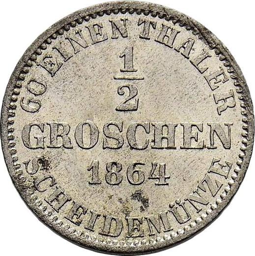 Reverse 1/2 Groschen 1864 B - Silver Coin Value - Hanover, George V