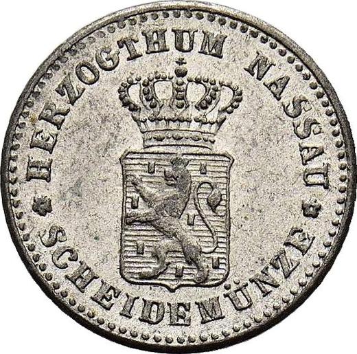 Anverso 1 Kreuzer 1861 - valor de la moneda de plata - Nassau, Adolfo