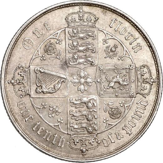 Reverse Florin 1856 WW "Gothic" - Silver Coin Value - United Kingdom, Victoria