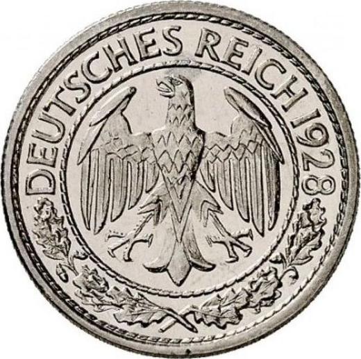 Obverse 50 Reichspfennig 1928 F -  Coin Value - Germany, Weimar Republic