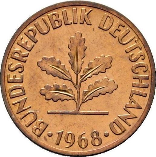 Reverse 2 Pfennig 1968 D "Type 1950-1969" -  Coin Value - Germany, FRG