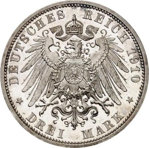 Reverse 3 Mark 1910 A "Lubeck" - Silver Coin Value - Germany, German Empire