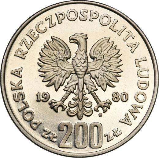 Anverso Pruebas 200 eslotis 1980 MW "Boleslao I el Bravo" Níquel - valor de la moneda - Polonia, República Popular