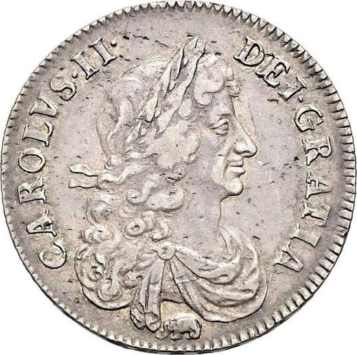 Obverse Halfcrown 1666 "Third laureate bust" Elephant - Silver Coin Value - United Kingdom, Charles II
