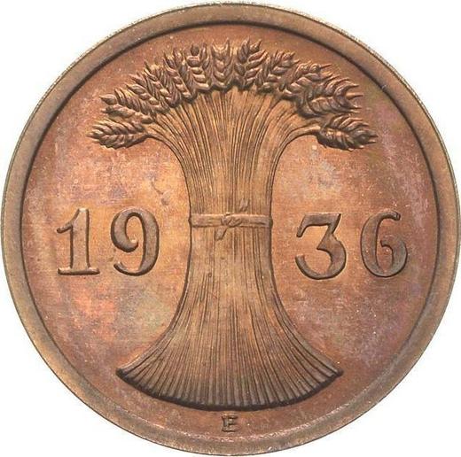 Reverse 2 Reichspfennig 1936 E - Coin Value - Germany, Weimar Republic