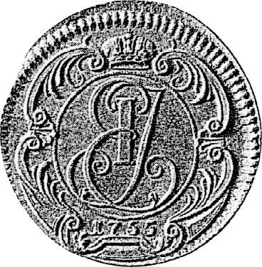 Awers monety - Próba 1 kopiejka 1755 "Monogram Elżbiety" Orzeł w okrągłej ramie - cena  monety - Rosja, Elżbieta Piotrowna
