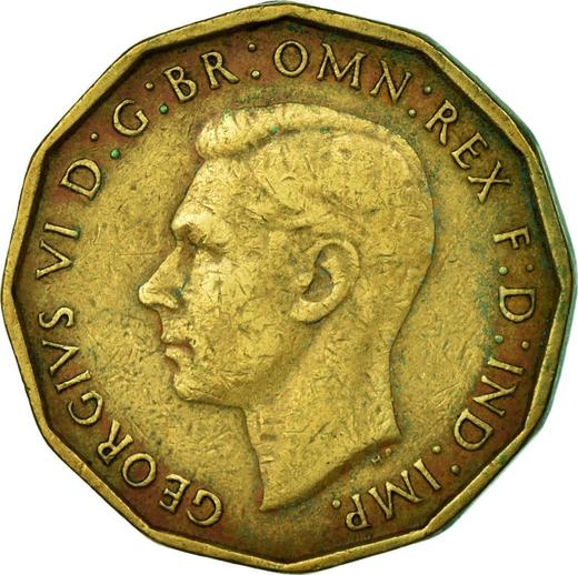 Anverso 3 peniques 1948 HP "Tipo 1937-1948" - valor de la moneda - Gran Bretaña, Jorge VI