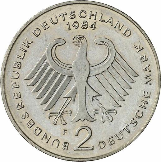 Revers 2 Mark 1984 F "Konrad Adenauer" - Münze Wert - Deutschland, BRD