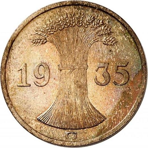 Reverse 1 Reichspfennig 1935 G -  Coin Value - Germany, Weimar Republic
