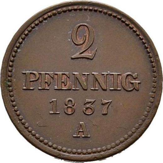 Reverse 2 Pfennig 1837 A -  Coin Value - Hanover, William IV