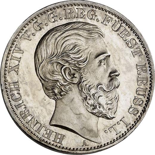 Obverse Thaler 1868 A - Silver Coin Value - Reuss-Schleiz, Heinrich XIV