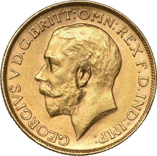 Obverse Sovereign 1919 M - Gold Coin Value - Australia, George V