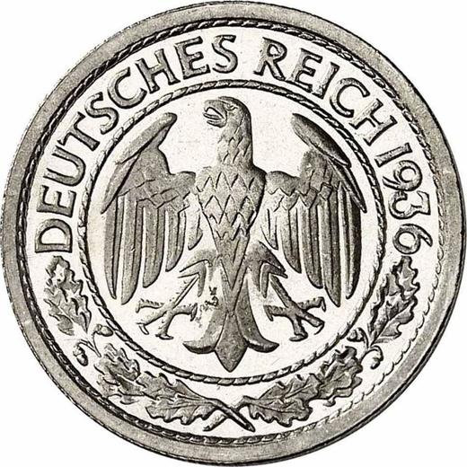 Obverse 50 Reichspfennig 1936 G -  Coin Value - Germany, Weimar Republic