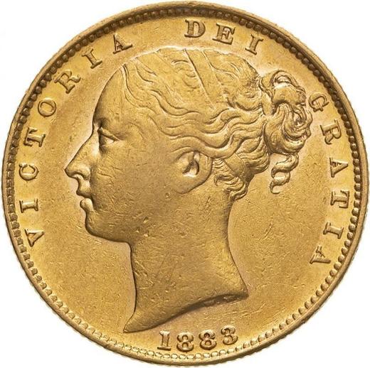 Аверс монеты - Соверен 1883 года M WW "Герб" - цена золотой монеты - Австралия, Виктория