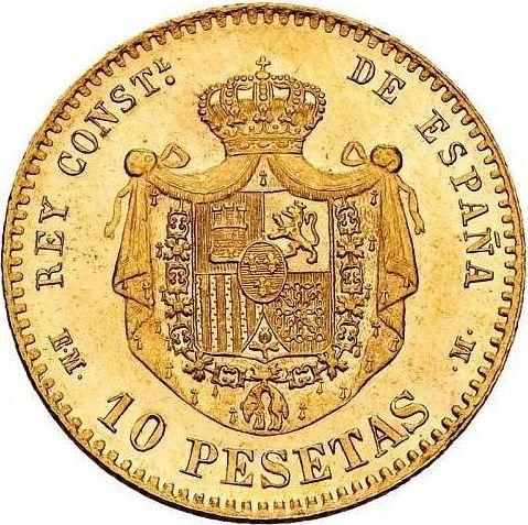 Revers 10 Pesetas 1879 EMM - Goldmünze Wert - Spanien, Alfons XII