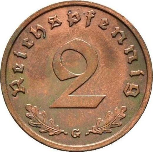 Аверс монеты - 2 рейхспфеннига 1940 года G "Тип 1936-1940" - цена  монеты - Германия, Третий рейх