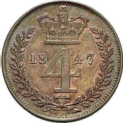 Reverso 4 peniques (Groat) 1847 "Tipo 1838-1887" - valor de la moneda de plata - Gran Bretaña, Victoria