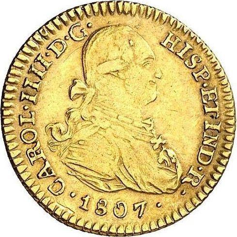Obverse 1 Escudo 1807 PTS PJ - Gold Coin Value - Bolivia, Charles IV