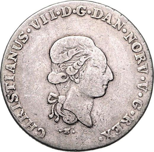 Obverse 2/3 Thaler 1808 MF - Silver Coin Value - Schleswig-Holstein, Christian VII