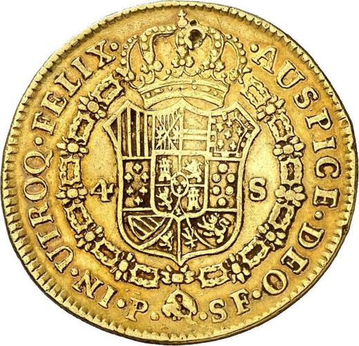 Reverse 4 Escudos 1782 P SF - Gold Coin Value - Colombia, Charles III