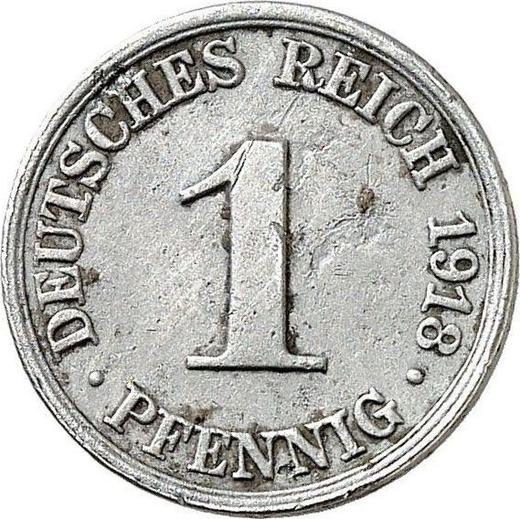 Anverso 1 Pfennig 1918 F "Tipo 1916-1918" - valor de la moneda - Alemania, Imperio alemán