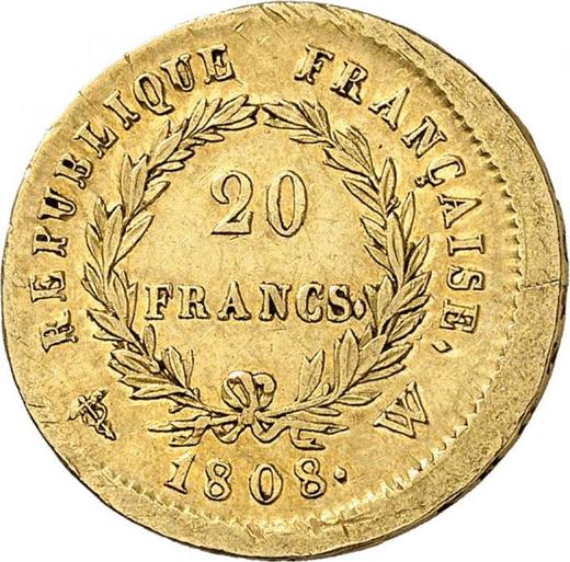Reverse 20 Francs 1807-1808 "Type 1807-1808" - Gold Coin Value - France, Napoleon I