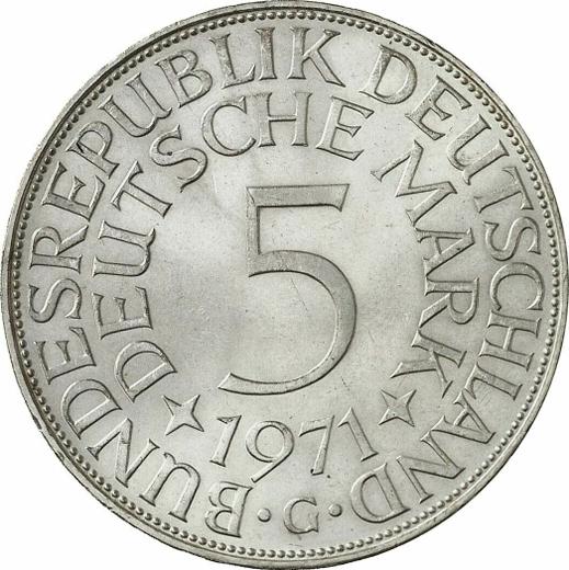 Avers 5 Mark 1971 G - Silbermünze Wert - Deutschland, BRD
