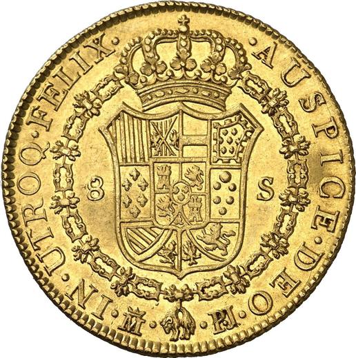 Revers 8 Escudos 1774 M PJ - Goldmünze Wert - Spanien, Karl III