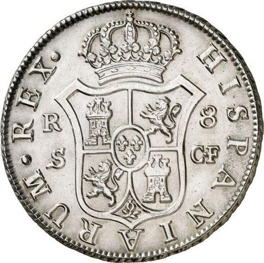 Reverse 8 Reales 1776 S CF - Silver Coin Value - Spain, Charles III