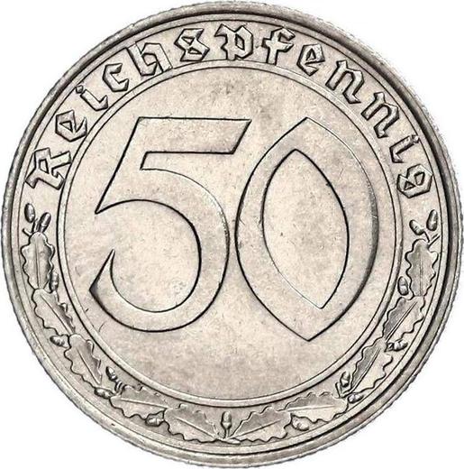 Obverse 50 Reichspfennig 1939 J "Type 1938-1939" -  Coin Value - Germany, Third Reich