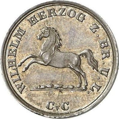 Аверс монеты - Пробная 1/24 талера 1846 года CvC - цена серебряной монеты - Брауншвейг-Вольфенбюттель, Вильгельм