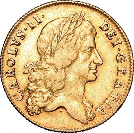 Obverse Two guinea 1664 "First laureated bust" - Gold Coin Value - United Kingdom, Charles II